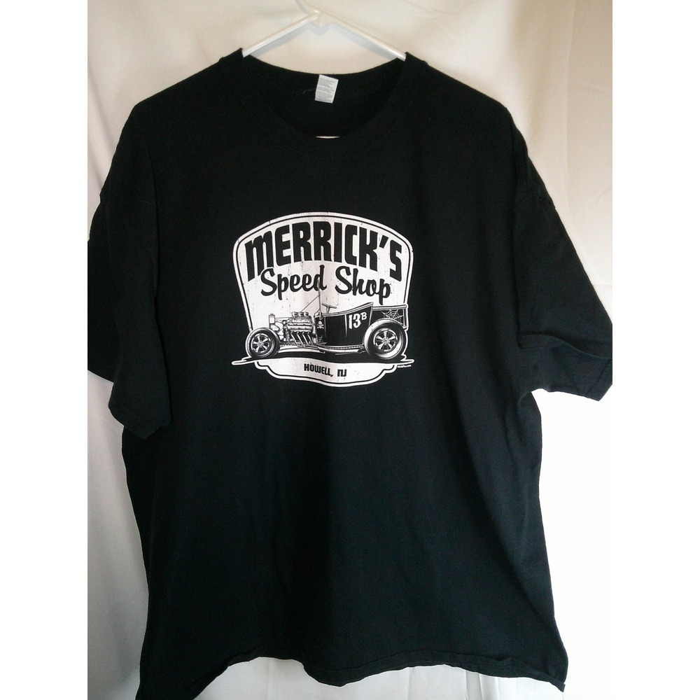 Merrick's‎ Speed Shop T-Shirt Hot Rod Car Graphic Tee Howell, NJ Black XXL